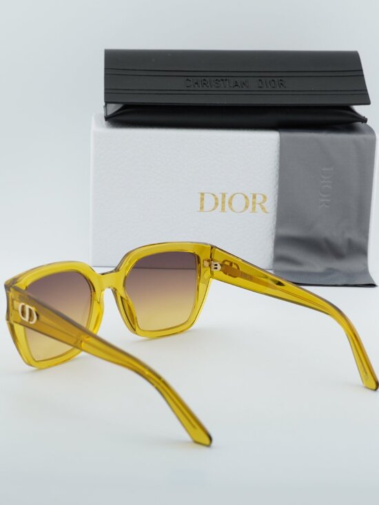 Dior DIORGLOW S1I 66D2 Square Sunglasses - Yellow/Brown